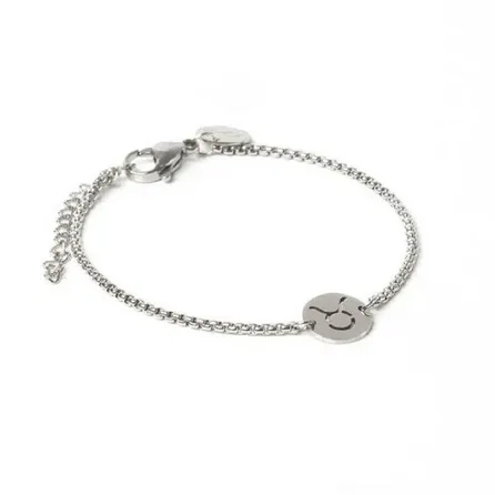 Pulseira de Aço Prata Key Design Signo Touro – miniatura 1