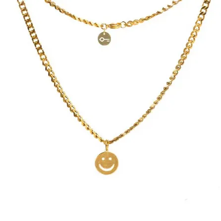 Colar de Aço Dourado Key Design Nas – miniatura 1