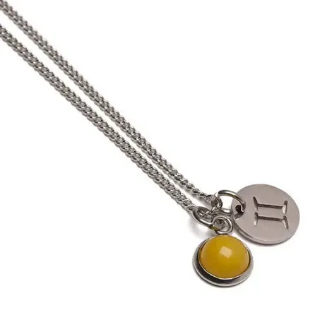 Colar de Aço Prata Key Design Signo Gêmeos – miniatura 2