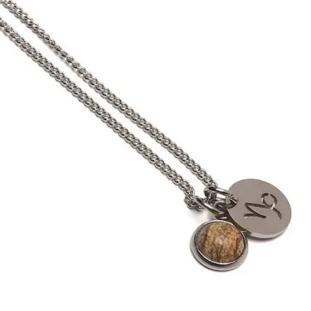 Colar de Aço Prata Key Design Signo Capricórnio – miniatura 2