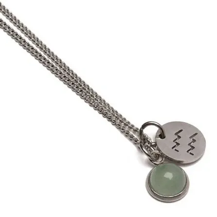 Colar de Aço Prata Key Design Signo Aquário – miniatura 2