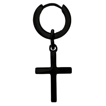 Brinco de Aço Prata Key Design Cross – miniatura 1