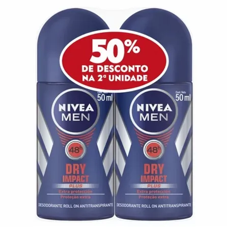 Kit Desodorante Roll-on Masculino Nivea Dry Comfort 2Un – miniatura 1