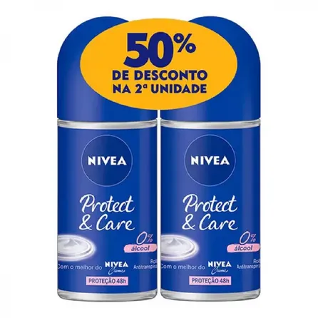 Kit Desodorante Roll-on Feminino Nivea Protect & Care 2Un – miniatura 1