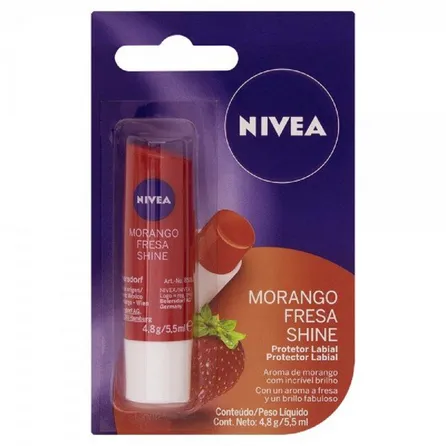 Protetor Labial Nivea Lipe Care Morango 4,8g – miniatura 1