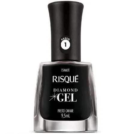 Esmalte Risqué Diamond Gel Preto Caviar 9,5ml – miniatura 1