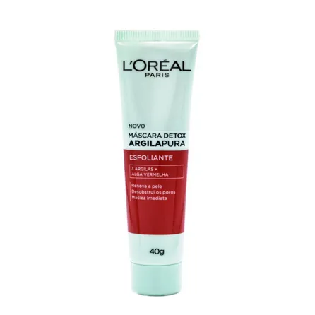 Máscara Facial L'Oréal Paris Detox Argila Pura Esfoliante 40g – miniatura 1