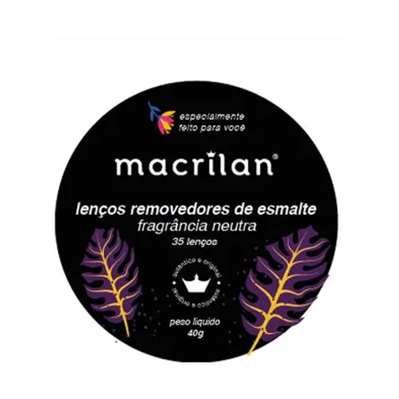 Lenço Removedor de Esmalte Macrilan RE-01 35 Unidades – miniatura 1