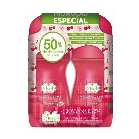 Kit Desodorante Roll-On Giovanna Baby Cherry 50ml 2un – miniatura 1