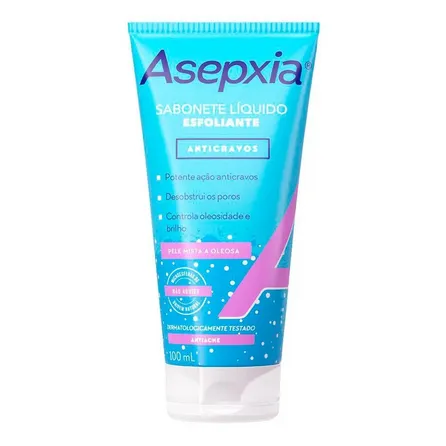 Sabonete Líquido Esfoliante Asepxia Anticravos 100ml – miniatura 1