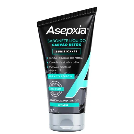 Sabonete Líquido Facial Asepxia Carvão Detox 150ml – miniatura 1
