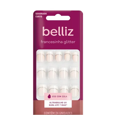 Unhas Postiças Belliz Francesinha Glitter – miniatura 1