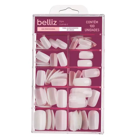 Kit de Unhas Postiças Belliz Quadrada Média com 100 Unidades – miniatura 1