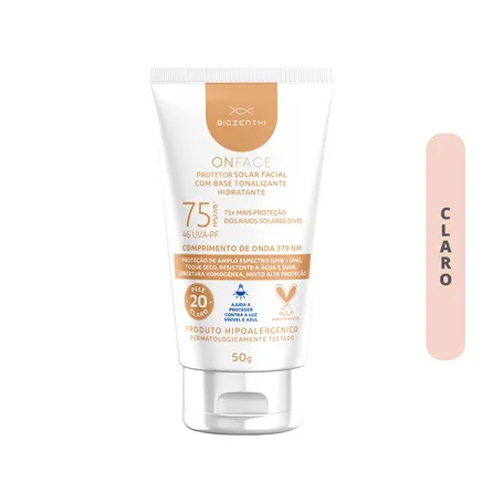 Protetor Solar Facial com Base Tonalizante Biozenthi Onface FPS75 50g – miniatura 2
