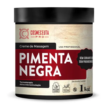 Creme Desodorante de Massagem Cosmeceuta Pimenta Negra 1kg – miniatura 1