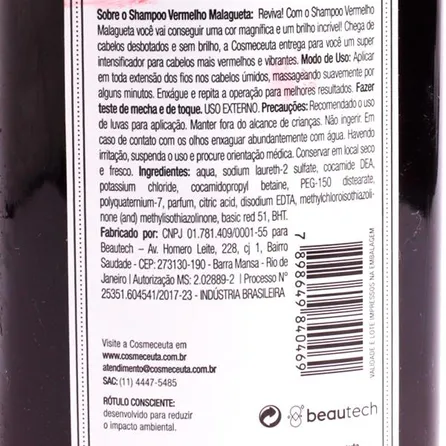 Shampoo Cosmeceuta Vermelho Malagueta 300ml – miniatura 4