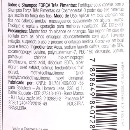 Shampoo Cosmeceuta Força Três Pimentas 300ml – miniatura 4