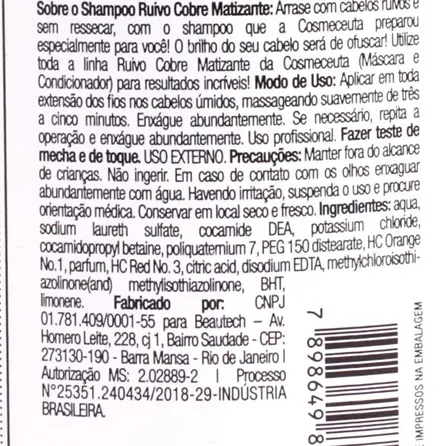 Shampoo Cosmeceuta Ruivo Cobre Matizante 300ml – miniatura 4