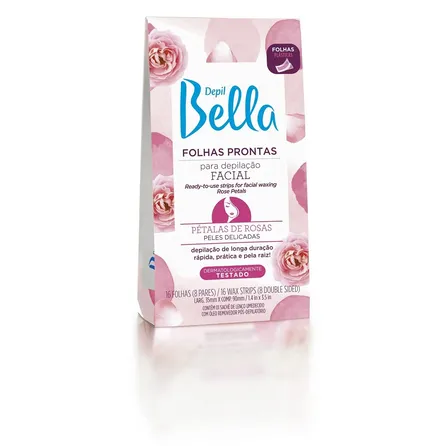 Folhas Prontas para Depilação Facial Depil Bella Pétalas de Rosas 16un – miniatura 1