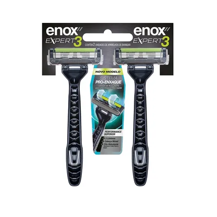 Aparelho de Barbear Descartável Enox Expert 3 - 2 Unidades – miniatura 1