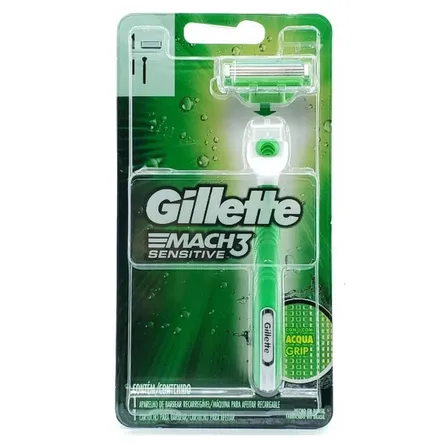 Aparelho de Barbear Gillette Mach3 Sensitive Acqua Grip – miniatura 1