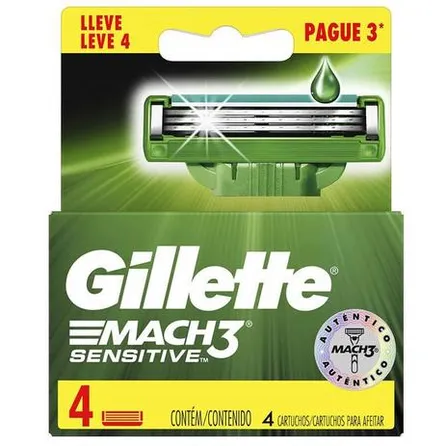 Carga Gillette Mach3 Sensitive 4 Un – miniatura 1