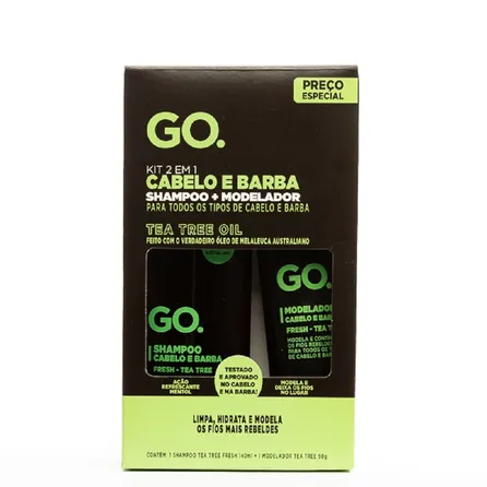 Kit Shampoo de Barba + Balm Modelador GO. Tea Tree – miniatura 2