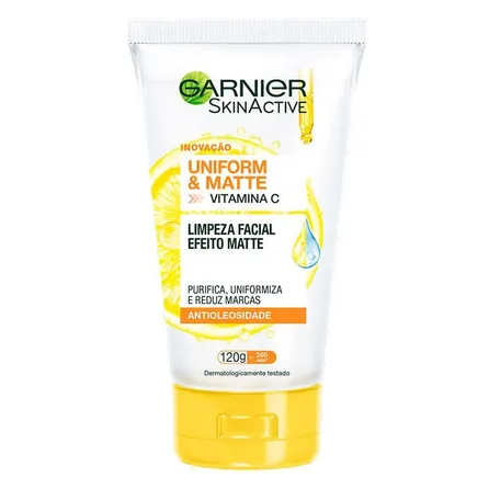 Sabonete Líquido Facial Garnier Uniform & Matte Vitamina C 120g – miniatura 1