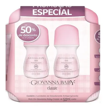 Kit Desodorante Roll-On Giovanna Baby Classic com 2 Unidades – miniatura 1