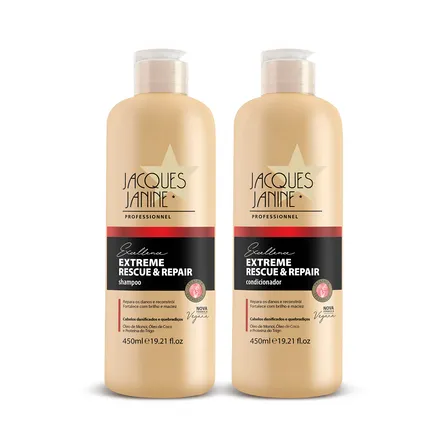 Kit Shampoo e Condicionador Jacques Janine Extreme Rescue & Repair 450ml – miniatura 1