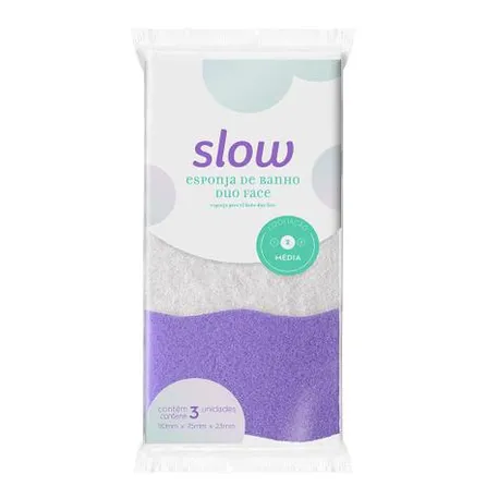 Kit Esponjas de Banho Slow Duo Face 3Un – miniatura 1