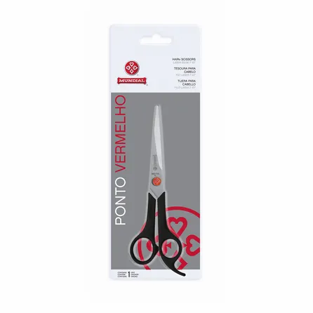 Tesoura Para Cabelo Mundial Ponto Vermelho Fio Laser 663-7 – miniatura 1