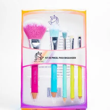 Kit Pincéis Essênciais Para Maquiagem Miss Frandy Linha Play 5 Peças – miniatura 1