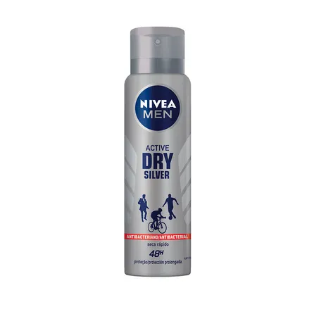 Desodorante Aerosol Nivea Men Dry Silver 150ml – miniatura 1
