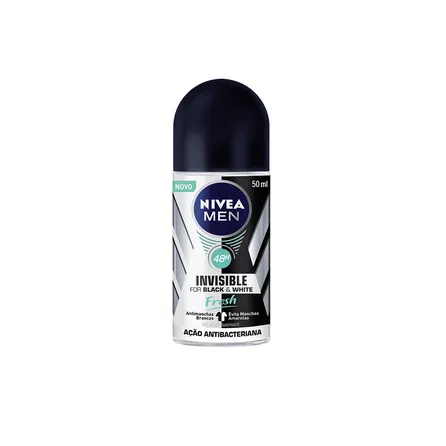 Desodorante Roll-On Nivea Men Black & White Invisible Fresh 50ml – miniatura 1