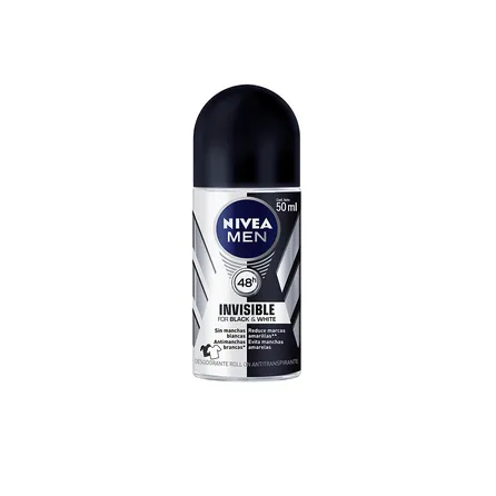 Desodorante Roll-On Nivea Men Black & White Invisible 50ml – miniatura 1