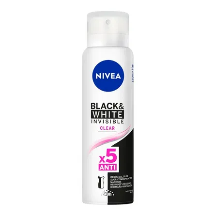 Desodorante Aerosol Nivea Feminino Black & White Invisible Clear 150ml – miniatura 1