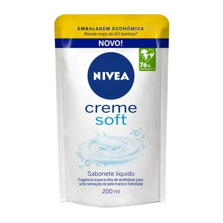 Refil Sabonete Liquido Nivea Creme Soft 200ml – miniatura 1