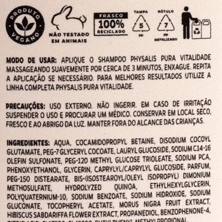 Shampoo Physalis Pura Vitalidade 300ml – miniatura 4