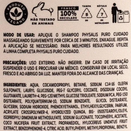 Shampoo Physalis Puro Cuidado 300ml – miniatura 4