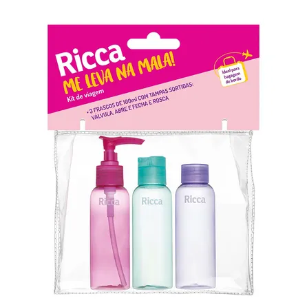 Kit com 3 Frascos de Viagem Ricca – miniatura 1
