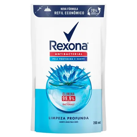 Refil Sabonete Líquido para o Corpo Rexona Limpeza Profunda 200ml – miniatura 1