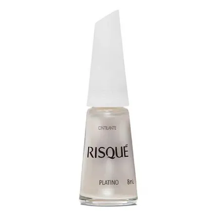 Esmalte Cintilante Risqué Branco Platino 8ml – miniatura 1