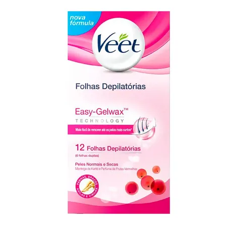 Cera Fria Corporal Veet Peles Normais e Secas c/12 Folhas – miniatura 1