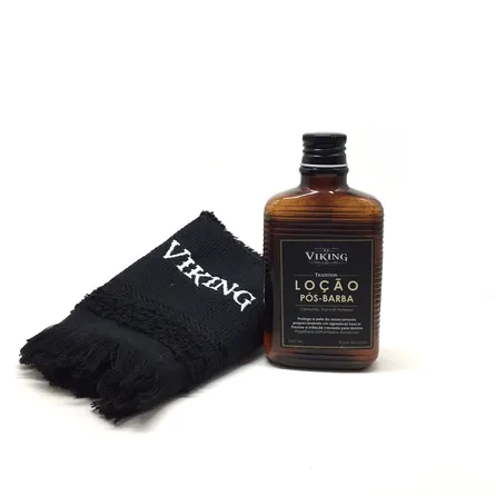 Kit Loção Pós-Barba e Toalha de Rosto Preta Viking – miniatura 1