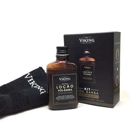 Kit Loção Pós-Barba e Toalha de Rosto Preta Viking – miniatura 2