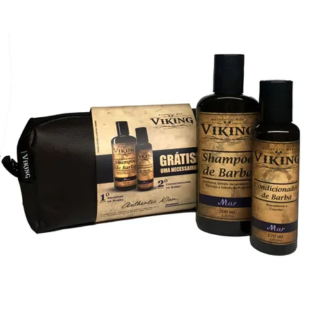 Kit Necessaire Shampoo e Condicionador de Barba Mar Viking – miniatura 1