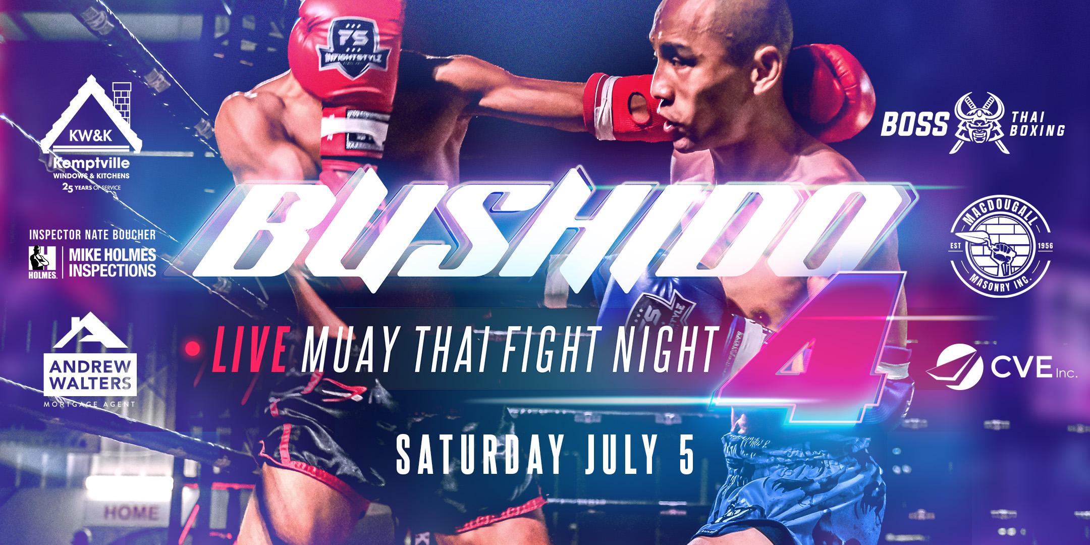 Bushido 4 Kemptville live amateur muay thai fight night