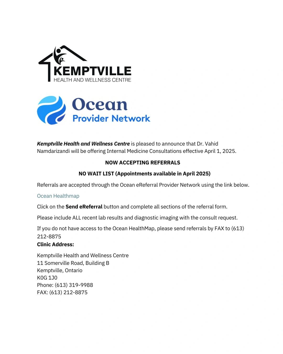 Dr. N Ocean Announcement