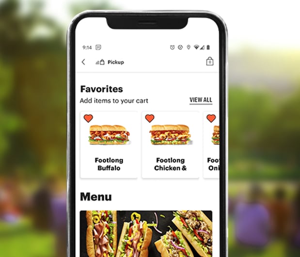 Get the App to order from anywhere and get your favorites fast.